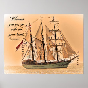 Poster Où que vous alliez -Confucius Citer deux -Art Prin