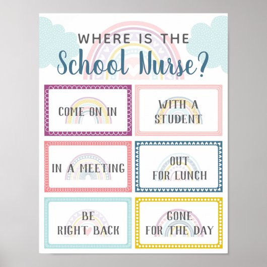 Poster Où se trouve le bureau des infirmières de l'école  (Devant)
