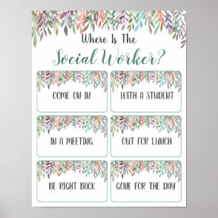 Poster Où se trouve le panneau de la porte du bureau des 