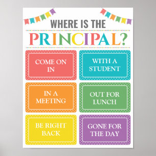Poster Où se trouve le panneau de porte du bureau princip