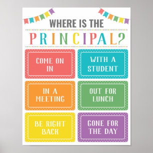 Poster Où se trouve le panneau de porte du bureau princip