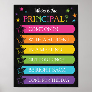 Poster Où se trouve le panneau de porte du bureau princip