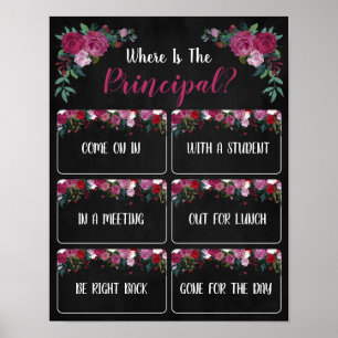 Poster Où se trouve le panneau de porte du bureau princip