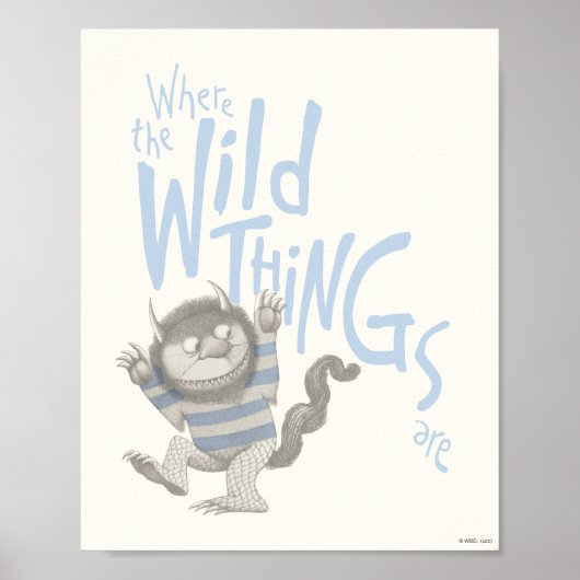 Poster Où sont les monstres Citation - Bleu (Devant)