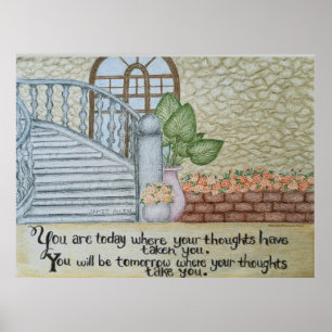 Poster Où vos pensées vous mènent - Œuvre murale
