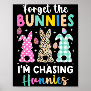 Poster Oubliez les lapins poursuivant des petites amies d
