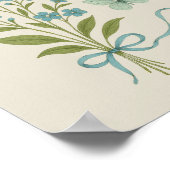 Poster Oubliez-moi-Nots et papillons bleus - Botanique (Coin)