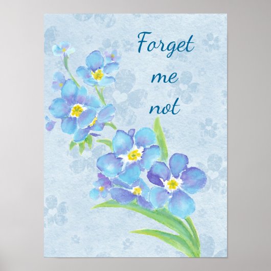 Poster Oubliez-moi pas Custom Watercolor Garden Flower (Devant)