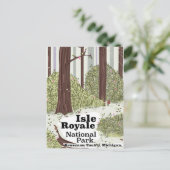 Poster oud vliegreizen Isle Royale National Park Briefkaart (Staand voorkant)