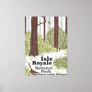 Poster oud vliegreizen Isle Royale National Park Canvas Afdruk