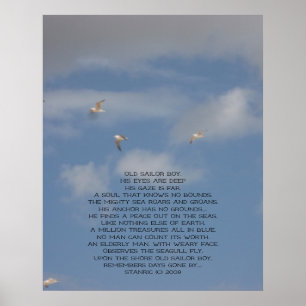 POSTER OUD ZEILERJONGENSGEDICHT OP FOTO