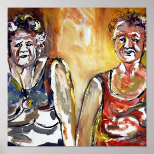 Poster oudere bejaarde dames