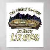 Poster Oui J'Ai Vraiment Besoin De Tous Ces Lizards Repti (Devant)
