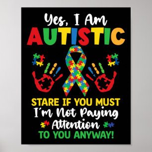 Poster Oui je suis autiste Sensibilisation à l'autisme En