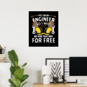 Poster Oui Je Suis Un Ingénieur Citation Drôle Ingénieur  (Bureau à domicile)