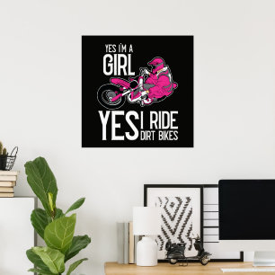 Poster Oui je suis une fille oui je conduis un vélo tout