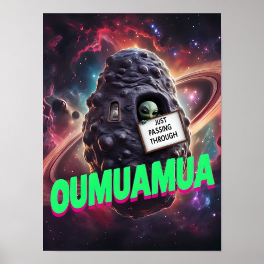 Poster Oumuamua juste en passant par la galaxie alien de  (Devant)