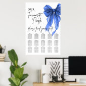 Poster Our Favourite People Bow Wedding Seating Chart (Bureau à domicile)