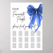 Poster Our Favourite People Bow Wedding Seating Chart (Devant)