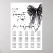 Poster Our Favourite People Bow Wedding Seating Chart (Devant)
