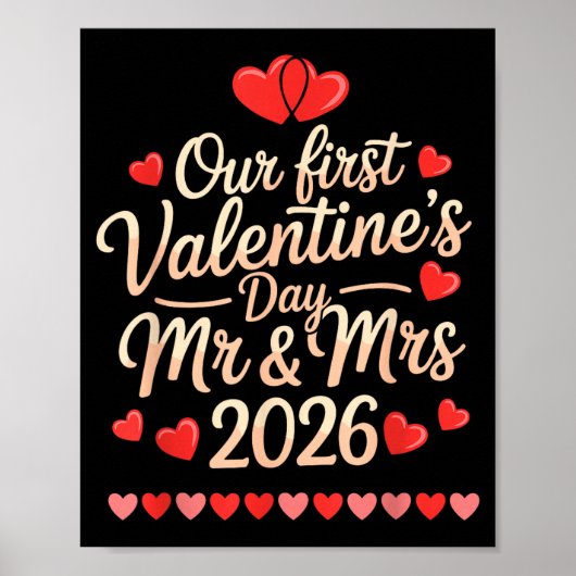 Poster Our First Valentines As Mr And Mrs 2026  (Devant)