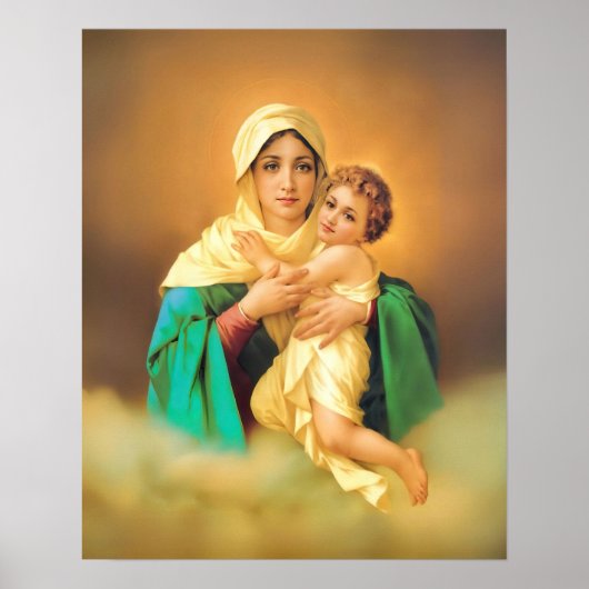 Poster Our Lady Virgin Mary Refuge Sinners Catholic Saint (Devant)