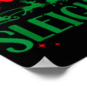 Poster Our Team Sleighs Christmas Santa Reindeers Office  (Coin)