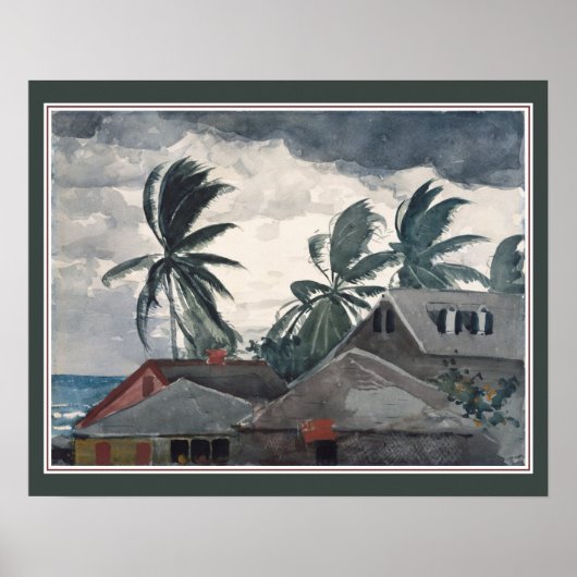 Poster "Ouragan" aux Bahamas par Winslow Homer (Devant)