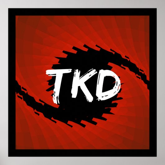 Poster Ouragan Taekwondo rouge et noir (Devant)