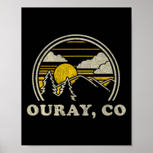 Poster Ouray Colorado Co T Shirt Vintage Randonnées Monta