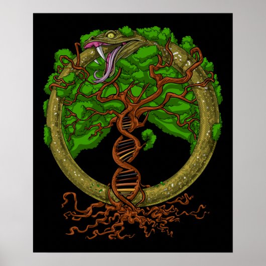 Poster Ouroboros Serpent Arbre De Vie (Devant)