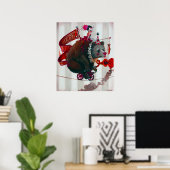 Poster "Ours à vélo" (Bureau à domicile)