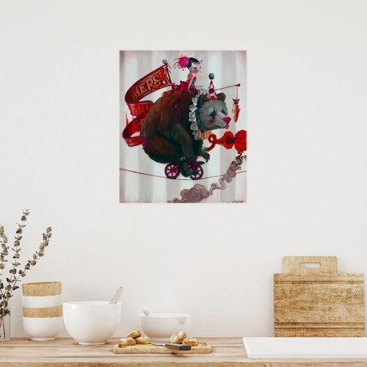 Poster "Ours à vélo" (Cuisine)