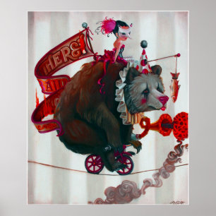 Poster "Ours à vélo"