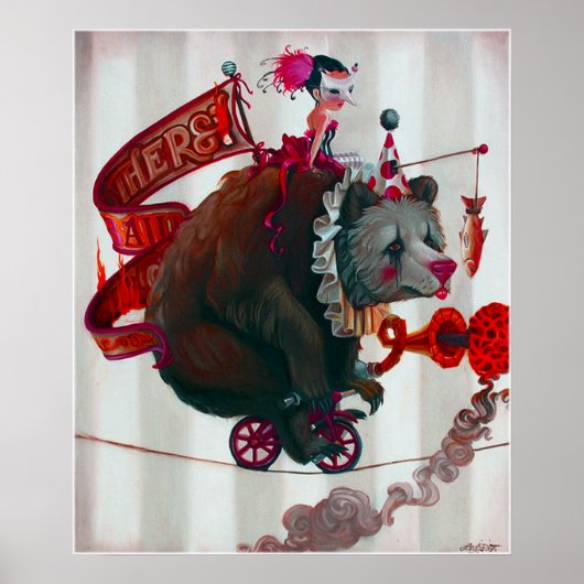 Poster "Ours à vélo" (Devant)