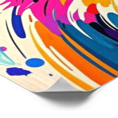 Poster ours Abstrait mignon drôle joyeux animal art (Coin)