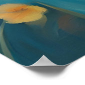 Poster Ours adorable dans une couronne avec des fleurs Hi (Coin)