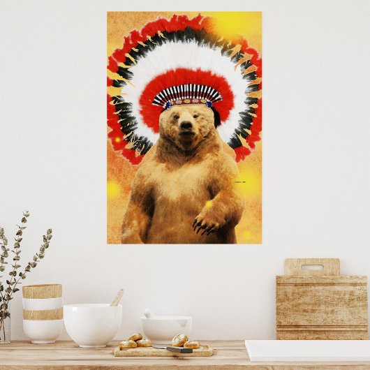 Poster Ours Amérindien ! (Cuisine)