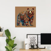 Poster Ours | AMOUREUX DES ANIMAUX | Points Gem (Bureau à domicile)