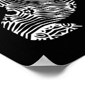 Poster Ours animal blanc noir Art géométrique (Coin)