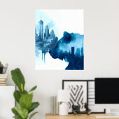 Poster Ours Aquarelle Abstraite (Bureau à domicile)