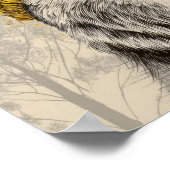 Poster Ours au bonnet jaune Animaux de la forêt rustique (Coin)