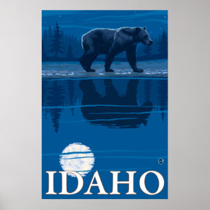 Poster Ours au clair de lune - Idaho