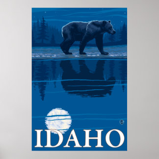 Poster Ours au clair de lune - Idaho