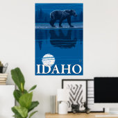 Poster Ours au clair de lune - Idaho (Bureau à domicile)