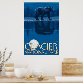 Poster Ours au clair de lune - Parc national des Glaciers (Cuisine)