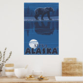 Poster Ours au clair de lune - Sitka, Alaska (Cuisine)