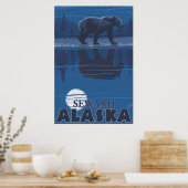 Poster Ours au clair de lune - Vent, Alaska (Cuisine)