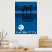 Poster Ours au clair de lune - Washington (Cuisine)