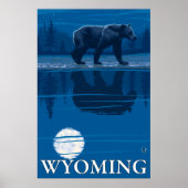 Poster Ours au clair de lune - Wyoming (Devant)